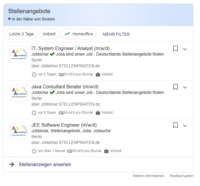 jobbörse google for jobs